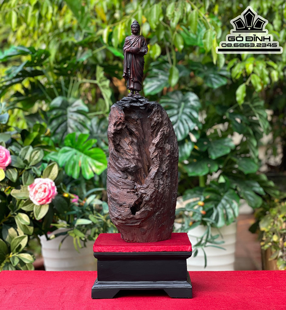 Tượng Phật Thích Ca Gỗ Trắc Cao 50 Ngang 15 Sâu 15 (cm) 1