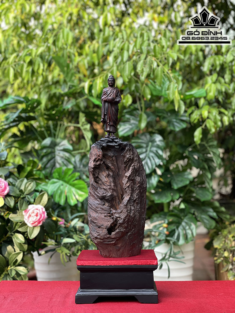 Tượng Phật Thích Ca Gỗ Trắc Cao 50 Ngang 15 Sâu 15 (cm) 3