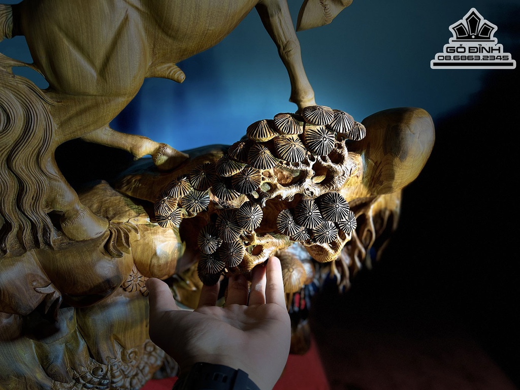 Tượng Ngựa (Nhất Mã) Gỗ Bách Xanh Cao 78 Ngang 45 Sâu 20 (cm) 4