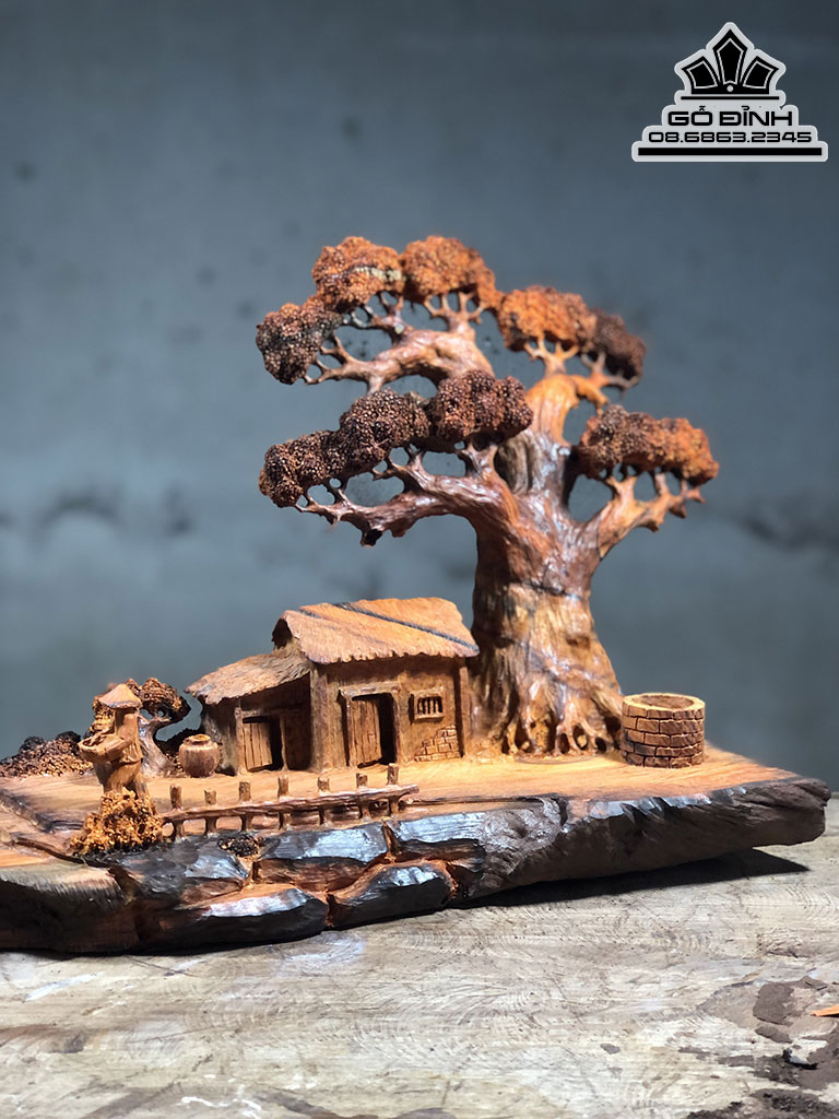 Tượng Tiểu Cảnh Xông Trầm Gỗ Trắc Cao 42 Ngang 25 Sâu 20 (cm) 1