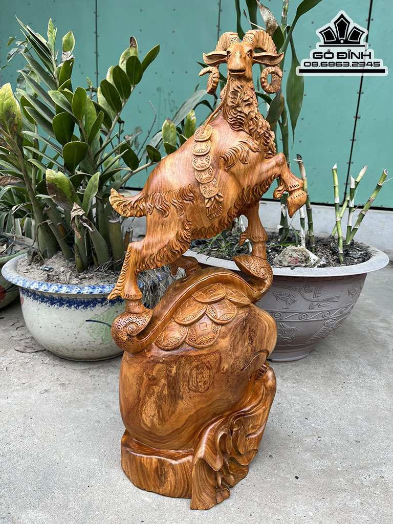 Tượng Dê (Nhất Dương) Gỗ Hương Việt Cao 64 Ngang 28 Sâu 20 (cm) 2