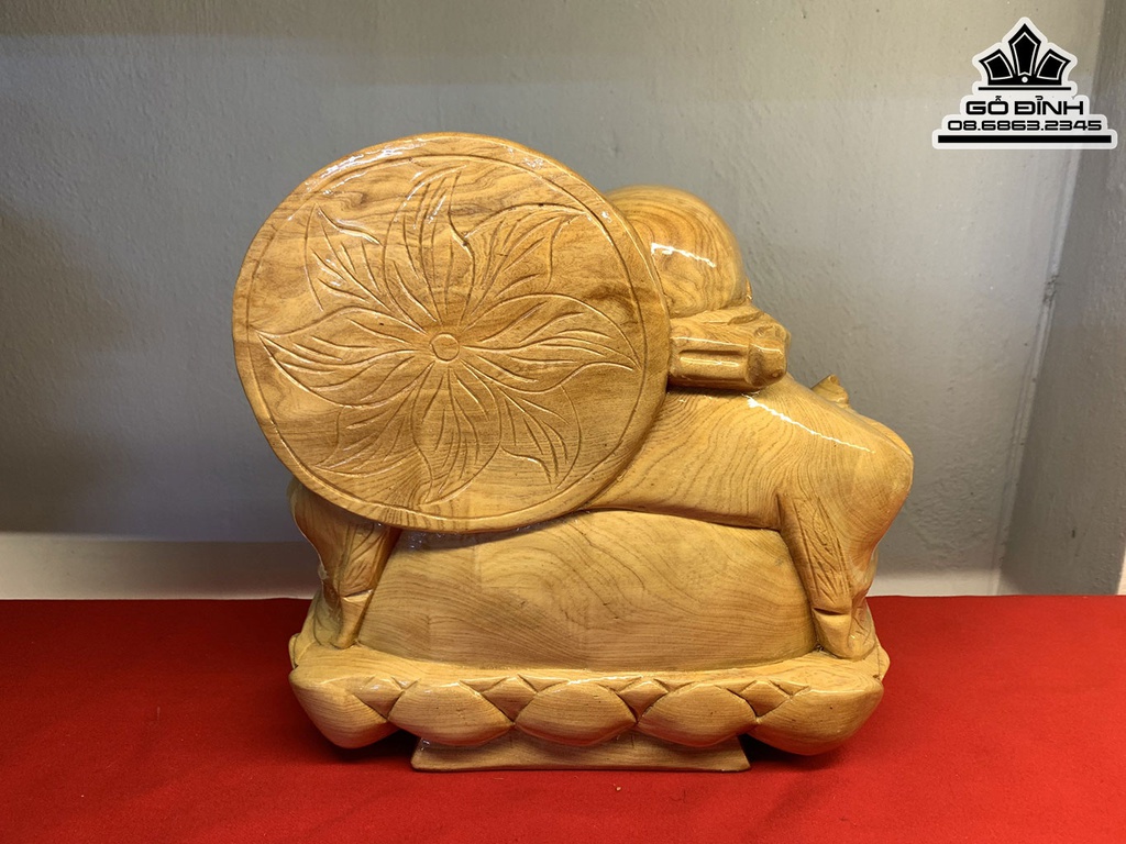 Tượng Phật Di Lặc Gỗ Pơ Mu Cao 27 Ngang 27 Sâu 18 (cm) 6