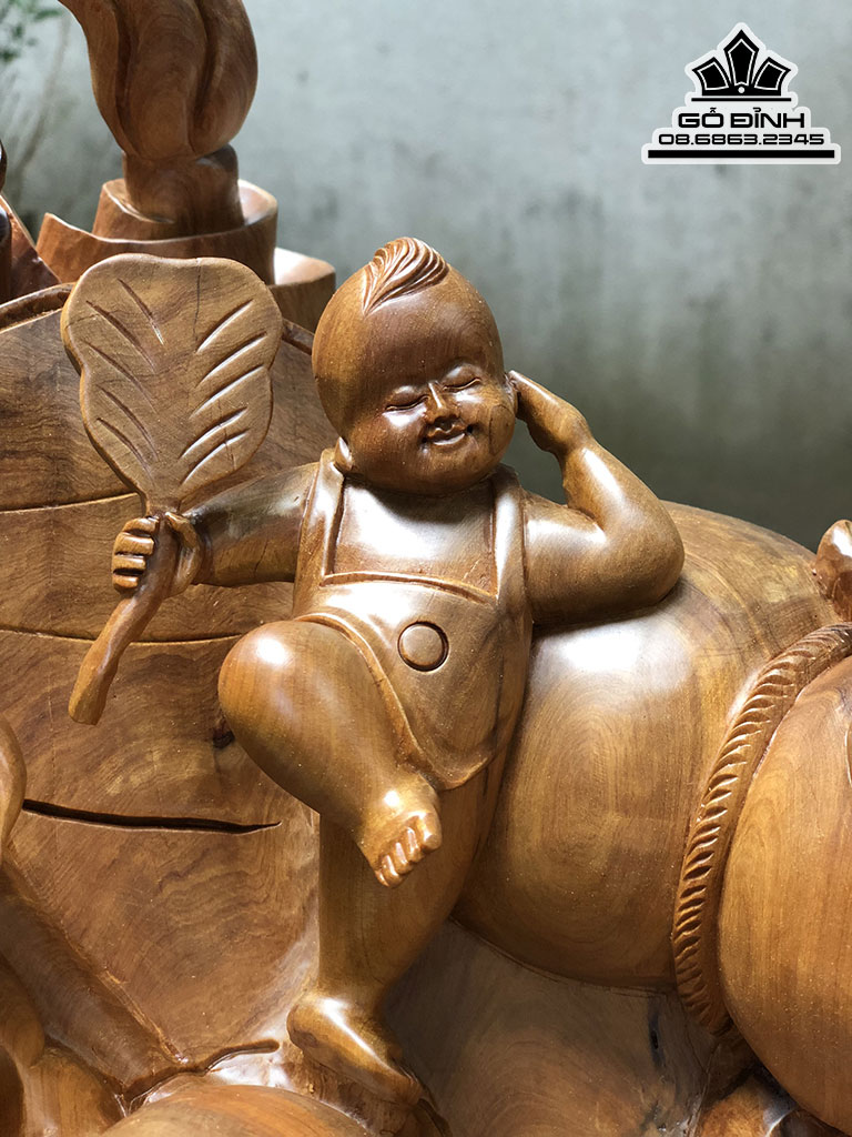 Tượng Phật Di Lặc Ngũ Phúc Gỗ Ngọc Am Cao 60 Ngang 52 Sâu 36 (cm) 3