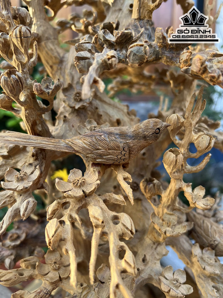 Bình Mai Điểu Gỗ Bách Xanh Cao 83 Đường Kính Bình 36 (cm) 1