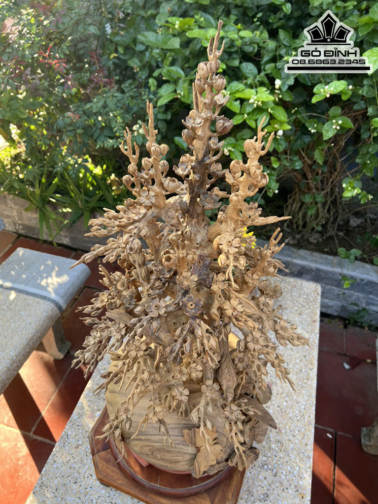 Bình Mai Điểu Gỗ Bách Xanh Cao 83 Đường Kính Bình 36 (cm) 3