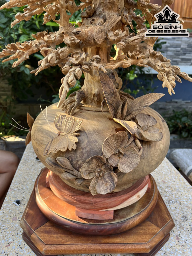 Bình Mai Điểu Gỗ Bách Xanh Cao 83 Đường Kính Bình 36 (cm) 4