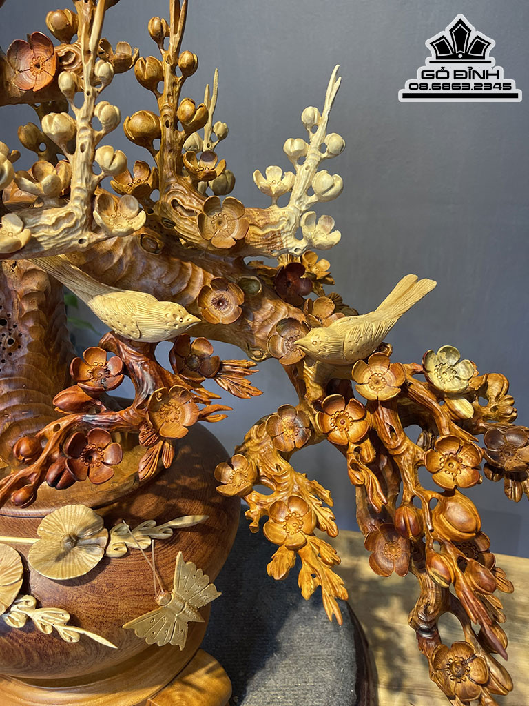 Bình Mai Phú Quý Gỗ Hương Cao 76 Ngang 50 Sâu 30 (cm) 2