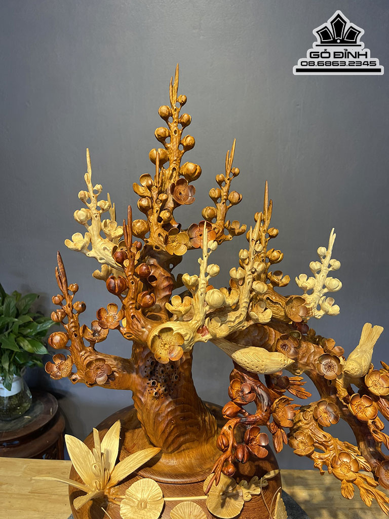 Bình Mai Phú Quý Gỗ Hương Cao 76 Ngang 50 Sâu 30 (cm) 3