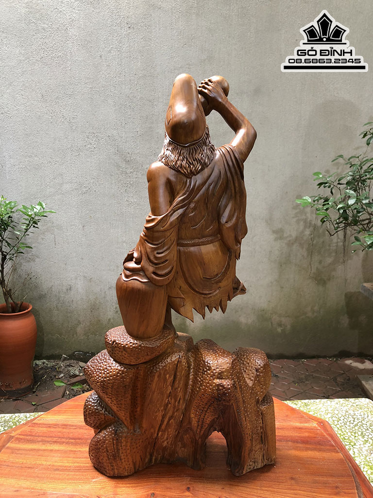 Tượng Tế Công Gỗ Bách Xanh Cao 65 Ngang 35 Sâu 22 (cm) 0