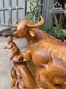 Tượng Tiểu Đồng Chăn Trâu Gỗ Hương Việt Cao 48 Ngang 55 Sâu 26 (cm) 6