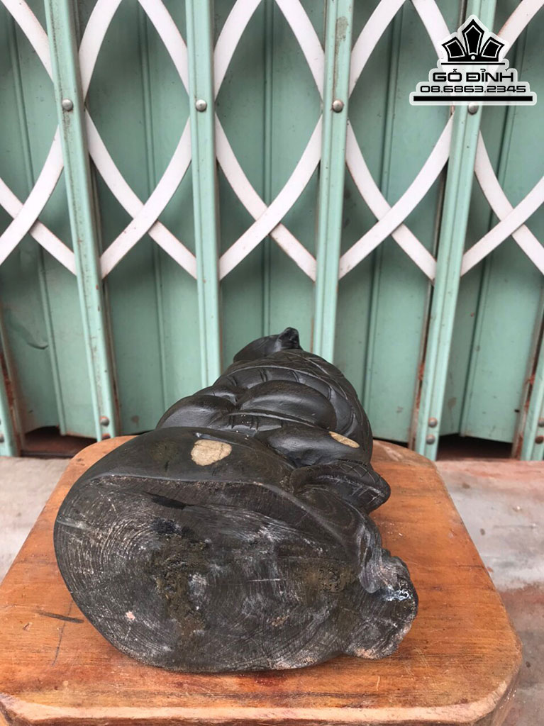 Tượng Rắn Gỗ Mun Sừng Cao 35 Ngang 15 Sâu 10 (cm) 4