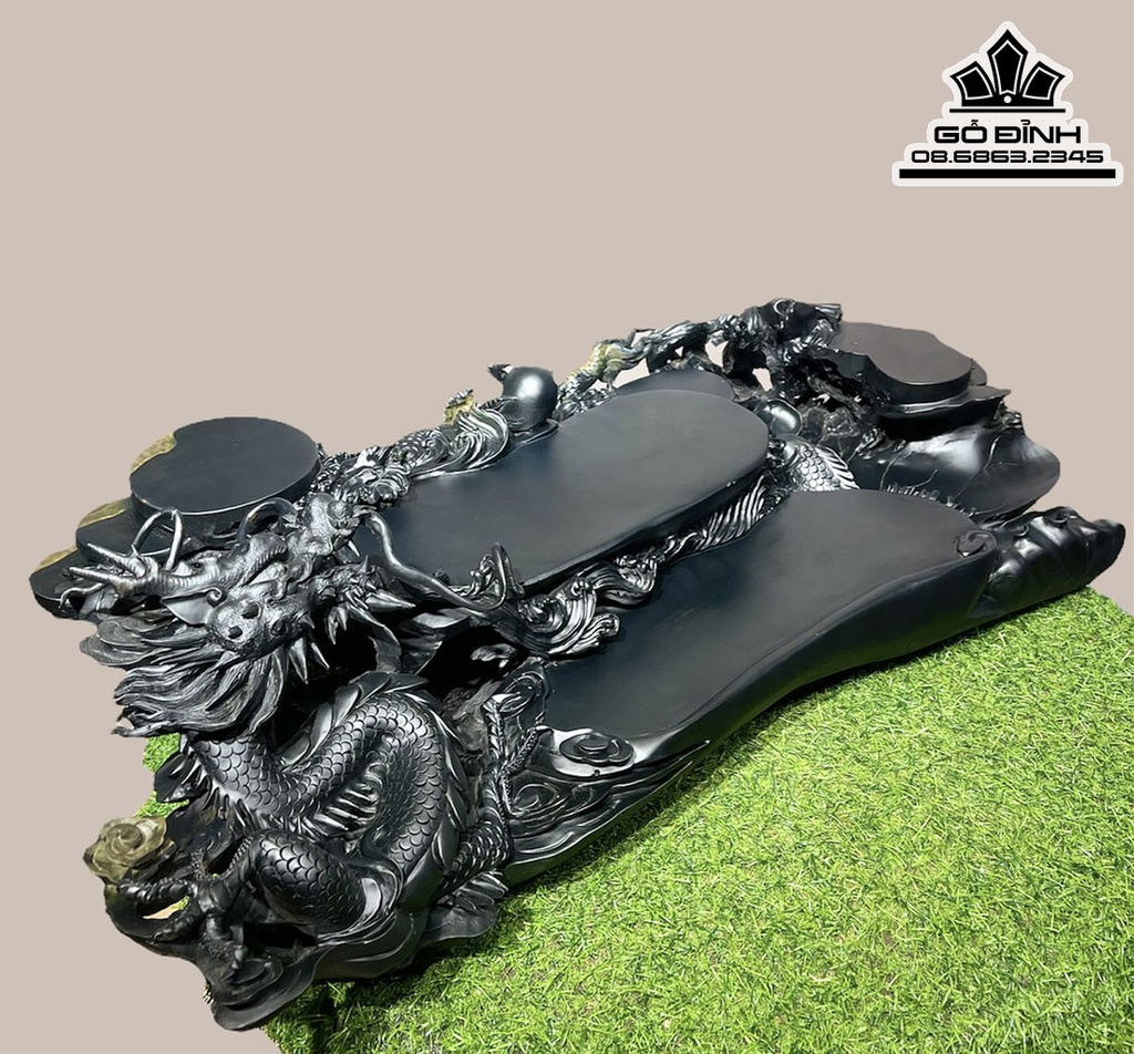 Khay Trà Rồng Gỗ Mun Sừng Cao 22 Ngang 85 Sâu 38 (cm) 1