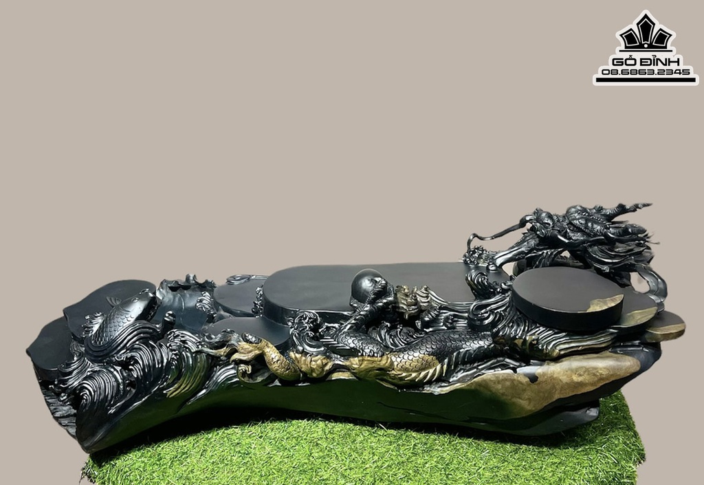 Khay Trà Rồng Gỗ Mun Sừng Cao 22 Ngang 85 Sâu 38 (cm) 2