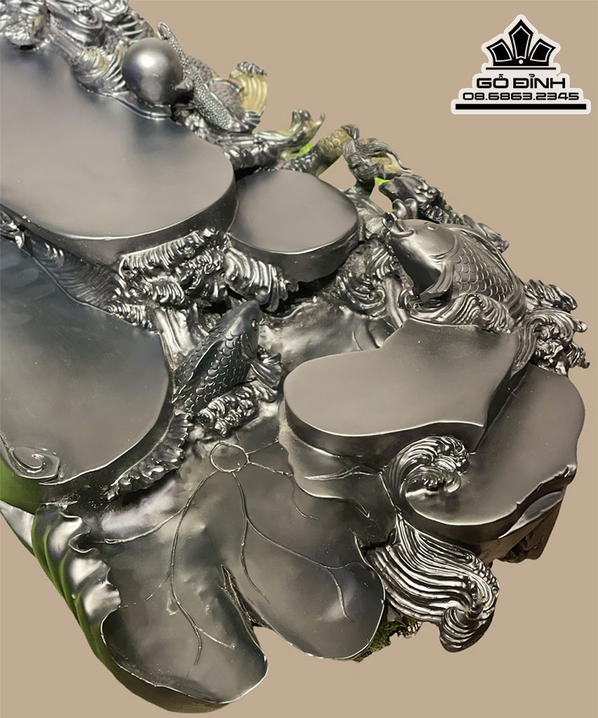 Khay Trà Rồng Gỗ Mun Sừng Cao 22 Ngang 85 Sâu 38 (cm) 4