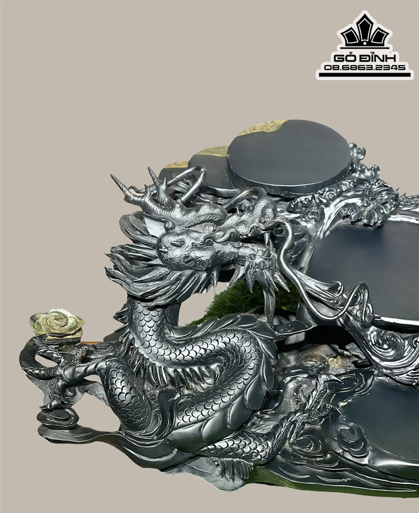 Khay Trà Rồng Gỗ Mun Sừng Cao 22 Ngang 85 Sâu 38 (cm) 6