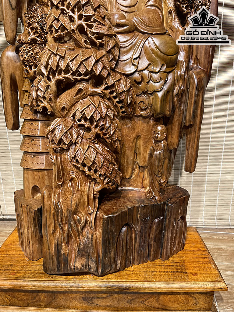 Tượng Phật A Di Đà Gỗ Ngọc Am Cao 115 Ngang 50 Sâu 22 (cm) 3