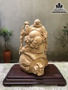 Tượng Phật Di Lặc Ngồi Bao Tiền Gỗ Ngọc Am Cao 47 Ngang 40 Sâu 23 (cm) 0