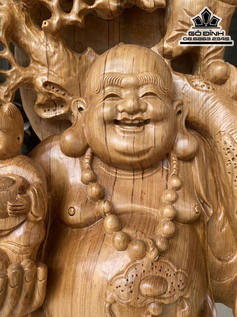 Tượng Di Lặc Ngũ Phúc Gỗ Ngọc Am Cao 103 Ngang 43 Sâu 22 (cm) 1