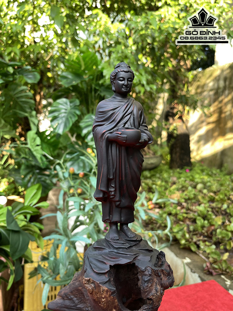 Tượng Phật A Di Đà Gỗ Trắc Cao 45 Ngang 21 Sâu 20 (cm) 2