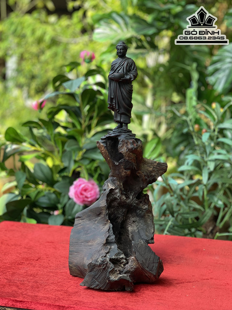 Tượng Phật A Di Đà Gỗ Trắc Cao 45 Ngang 21 Sâu 20 (cm) 4