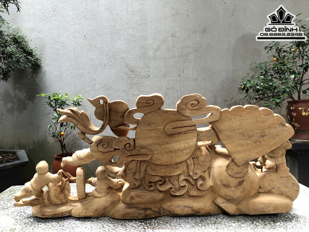 Tượng Di Lặc Ngũ Phúc Gỗ Ngọc Am Cao 36 Ngang 85 Sâu 20 (cm) 1