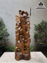 Tượng Quan Công Song Long Gỗ Bách Xanh Cao 123 Ngang 40 Sâu 26 (cm) 0