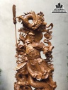 Tượng Quan Công Song Long Gỗ Bách Xanh Cao 123 Ngang 40 Sâu 26 (cm) 2