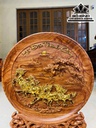 Đĩa Bát Mã Phi Thiên Gỗ Hương Đá Cao 49 Đường Kính 40 Dày 3 (cm) 1