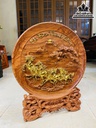 Đĩa Bát Mã Phi Thiên Gỗ Hương Đá Cao 49 Đường Kính 40 Dày 3 (cm) 2