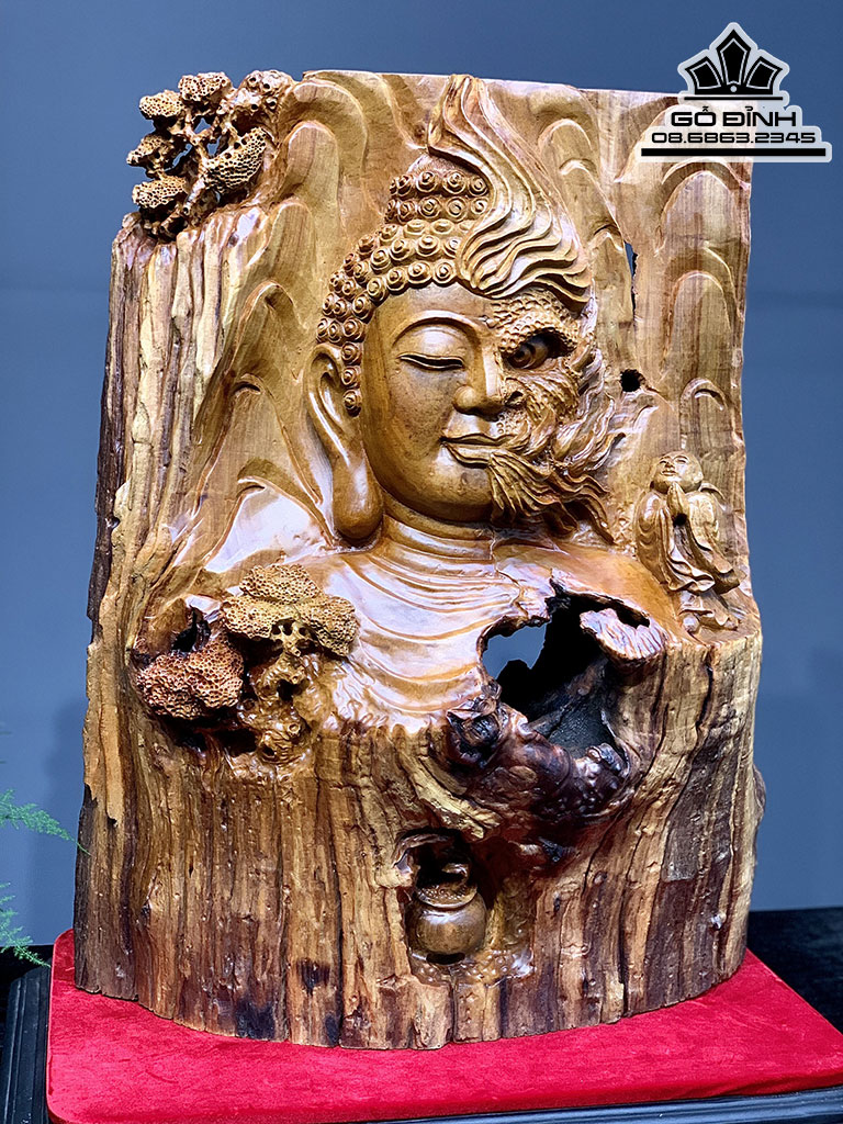 Tượng Thiện Ác Gỗ Hương Việt Cao 73 Ngang 60 Sâu 28 (cm) 0