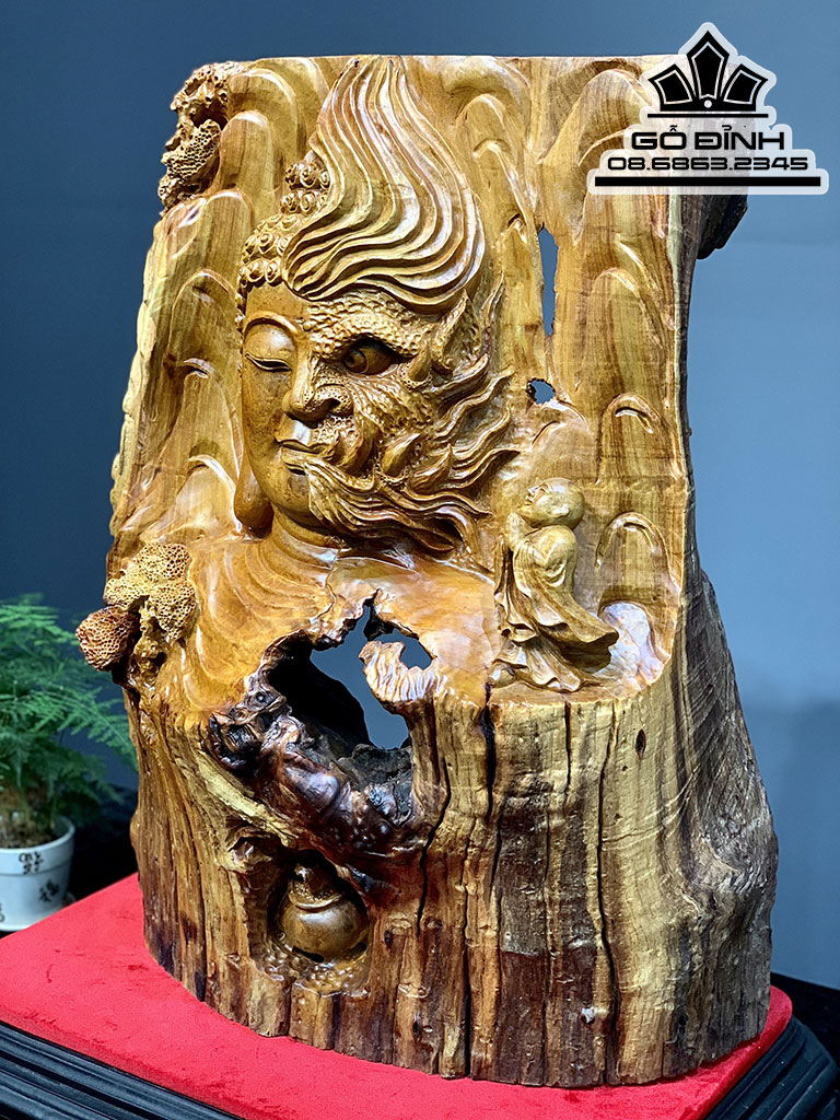 Tượng Thiện Ác Gỗ Hương Việt Cao 73 Ngang 60 Sâu 28 (cm) 4