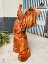 Tượng Gà Trống Gỗ Hương Ta Cao 63 Ngang 40 Sâu 22 (cm) 0