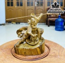 Tượng Quan Công Múa Võ Gỗ Bách Xanh Cao 15 Ngang 11 Sâu 8 (cm) 3
