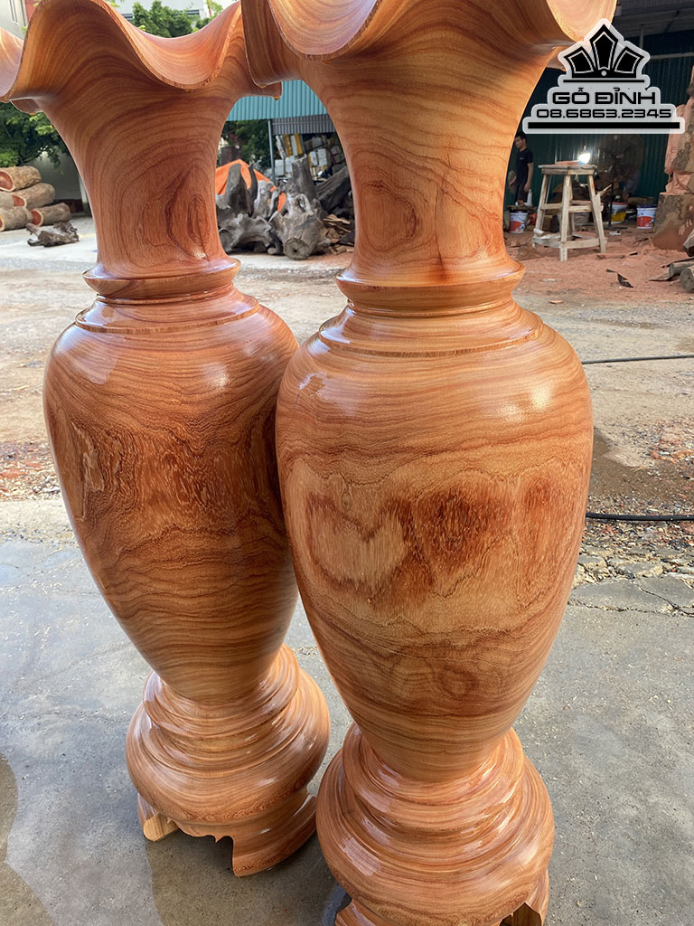 Cặp Lục Bình Gỗ Hương Cao 140 Đường Kính 40 (cm) Số 2 3