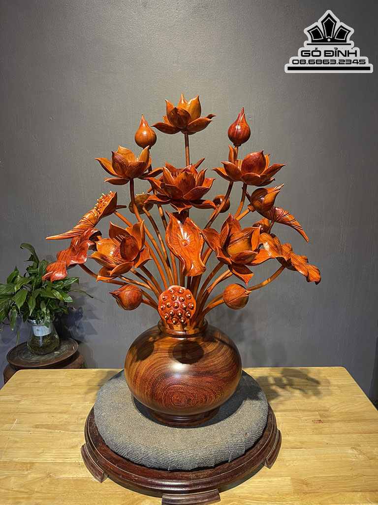 Bình 25 Hoa Sen Gỗ Hương Cao 81 Ngang 60 Sâu 50 (cm)8
