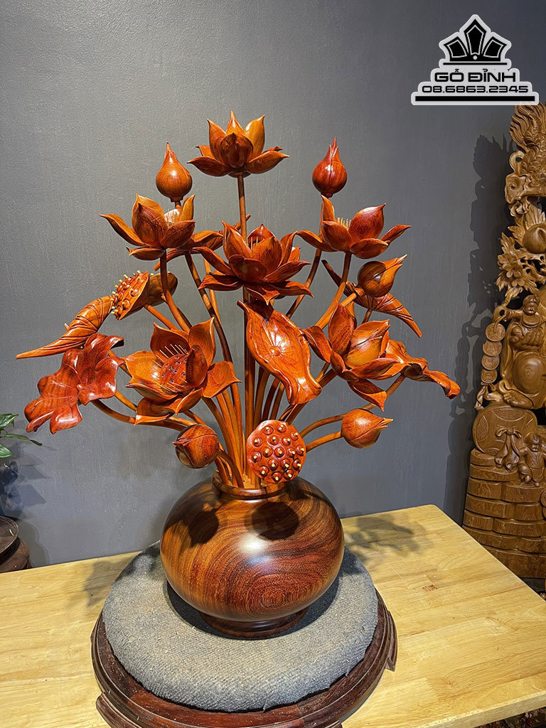 Bình 25 Hoa Sen Gỗ Hương Cao 81 Ngang 60 Sâu 50 (cm)9