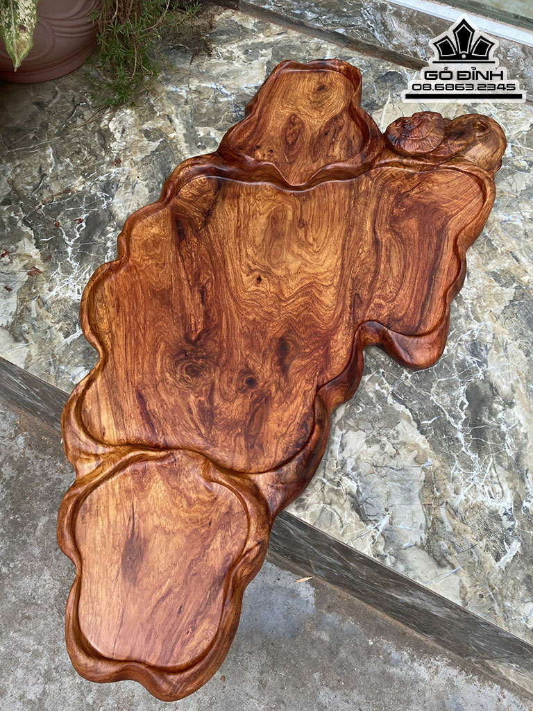 Khay Trà Gỗ Hương Nguyên Khối Cao 12 Ngang 92 Sâu 50 (cm) 1