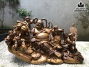 Tượng Phật Di Lặc Ngũ Phúc Gỗ Bách Xanh Nguyên Khối Cao 34 Ngang 62 Sâu 33 (cm) 0
