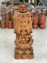 Tượng Phật Di Lặc Chúc Phúc Gỗ Bách Xanh Cao 50 Ngang 18 Sâu 14 (cm) 5