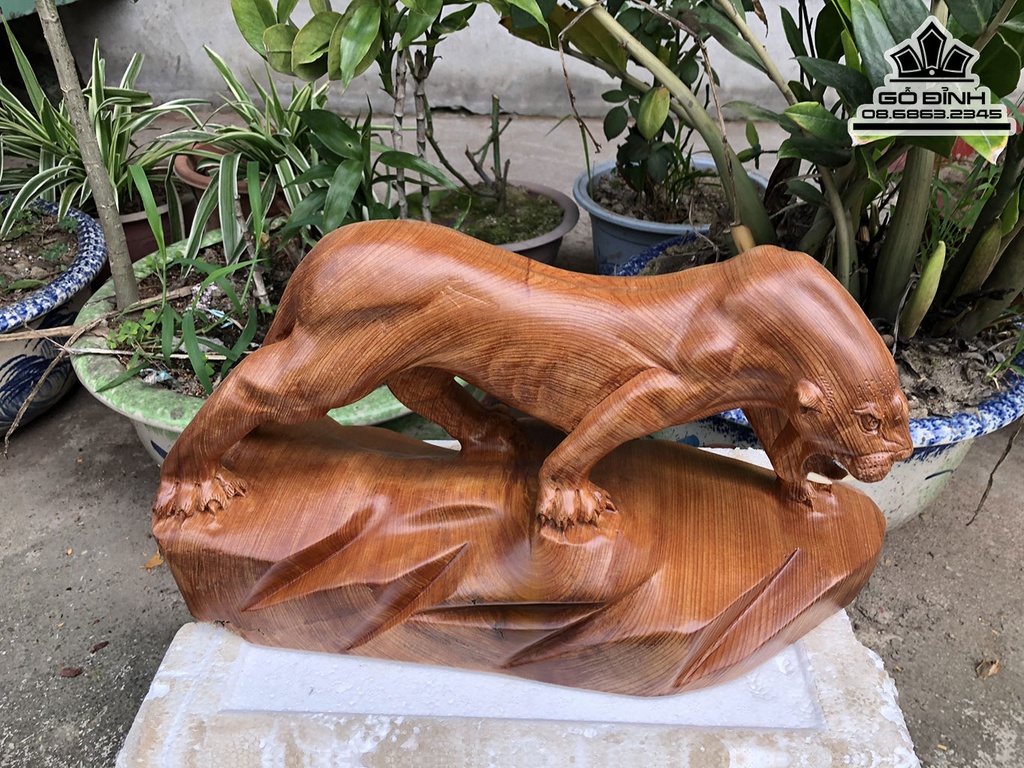 Tượng Báo Gỗ Ngọc Am Cao 25 Ngang 44 Sâu 18 (cm) 0