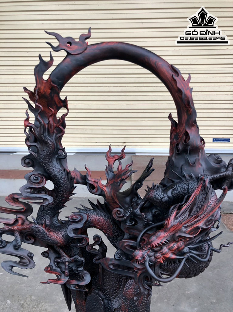 Tượng Rồng Phong Thủy (Nhất Long) Gỗ Trắc Cao 78 Ngang 60 Sâu 27 Cả Kỷ 88 (cm) 1