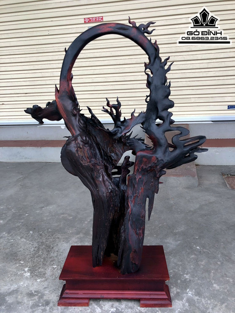 Tượng Rồng Phong Thủy (Nhất Long) Gỗ Trắc Cao 78 Ngang 60 Sâu 27 Cả Kỷ 88 (cm) 2