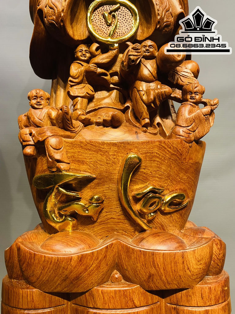 Tượng Phật Di Lặc Chúc Phúc Gỗ Hương Đá Nguyên Khối Cao 100 Ngang 35 Sâu 30 (cm) 4