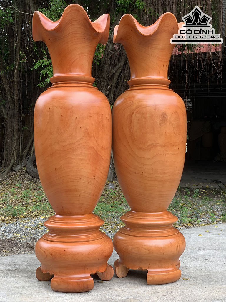 Cặp Lục Bình Gỗ Hương Đỏ Cao 190 Đường Kính 56 (cm) Số 11 0