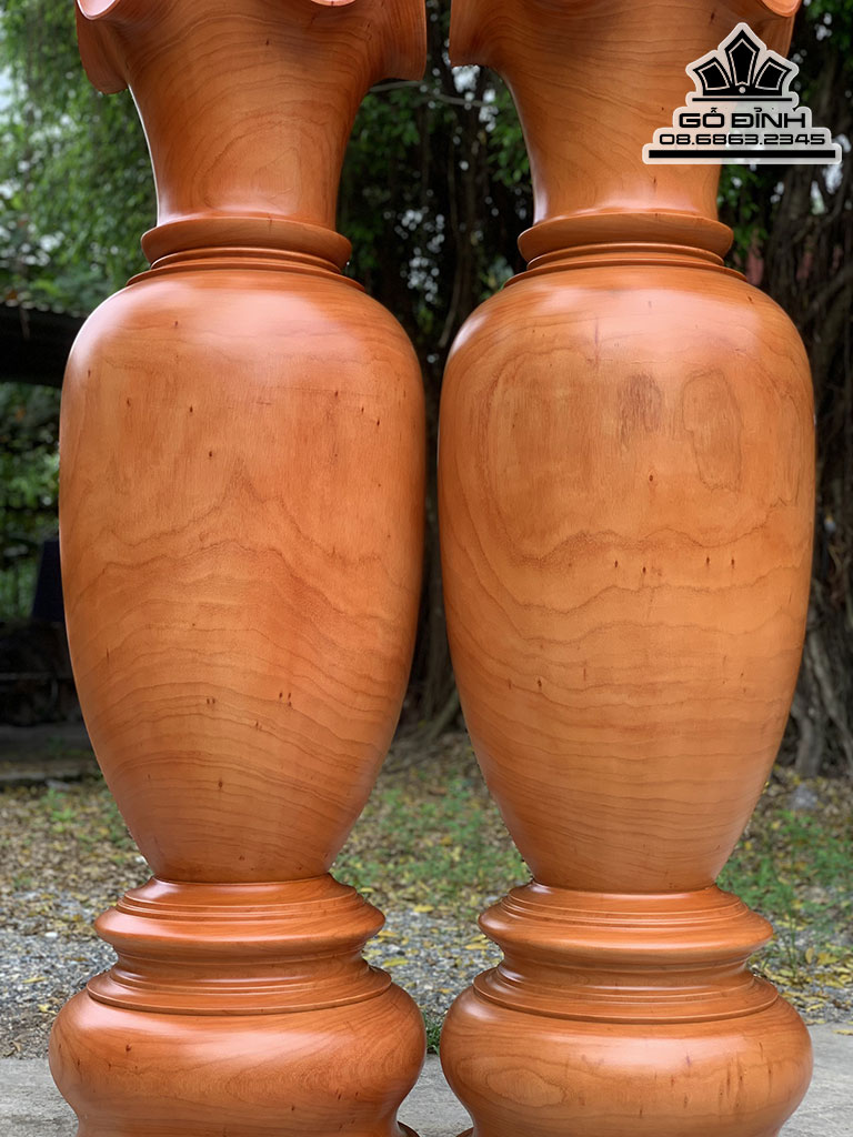 Cặp Lục Bình Gỗ Hương Đỏ Cao 190 Đường Kính 56 (cm) Số 11 2