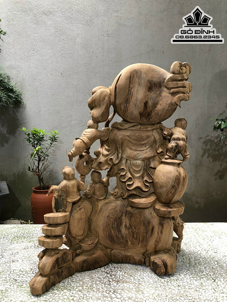 Tượng Phật Di Lặc Tứ Phúc Gỗ Ngọc Am Cao 65 Ngang 46 sâu 33 (cm) 0