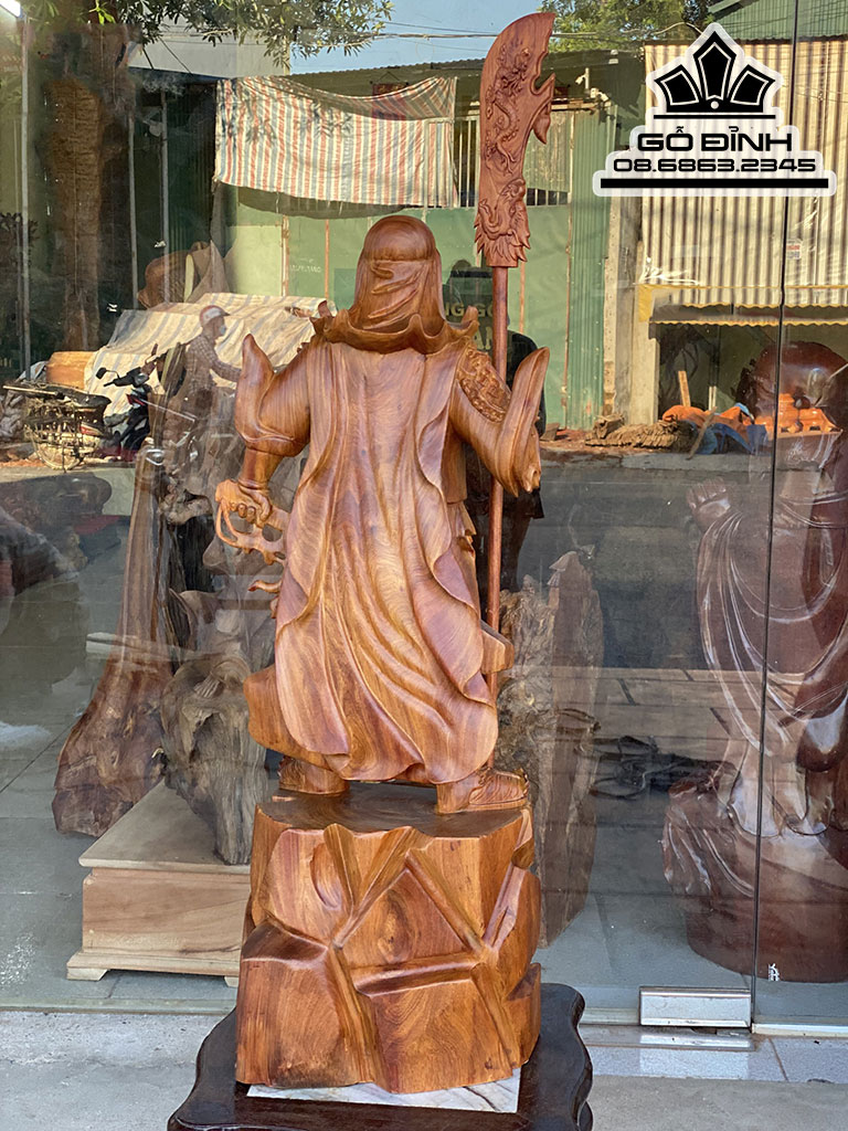 Tượng Quan Vân Trường Gỗ Hương Cao 80 Ngang 35 Sâu 24 (cm) 0