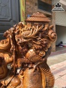 Tượng Đạt Ma Hàng Long Gỗ Bách Xanh Cao 128 Ngang 117 Sâu 47 (cm) 3