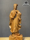 Tượng Gia Cát Lượng (Khổng Minh) Gỗ Ngọc Am Cao 70 Ngang 22 Sâu 17 (cm) 2