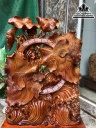 Tượng Cá Xiêm Uyên Ương Gỗ Hương Nguyên Khối Cao 75 Ngang 48 Sâu 15 (cm) 0